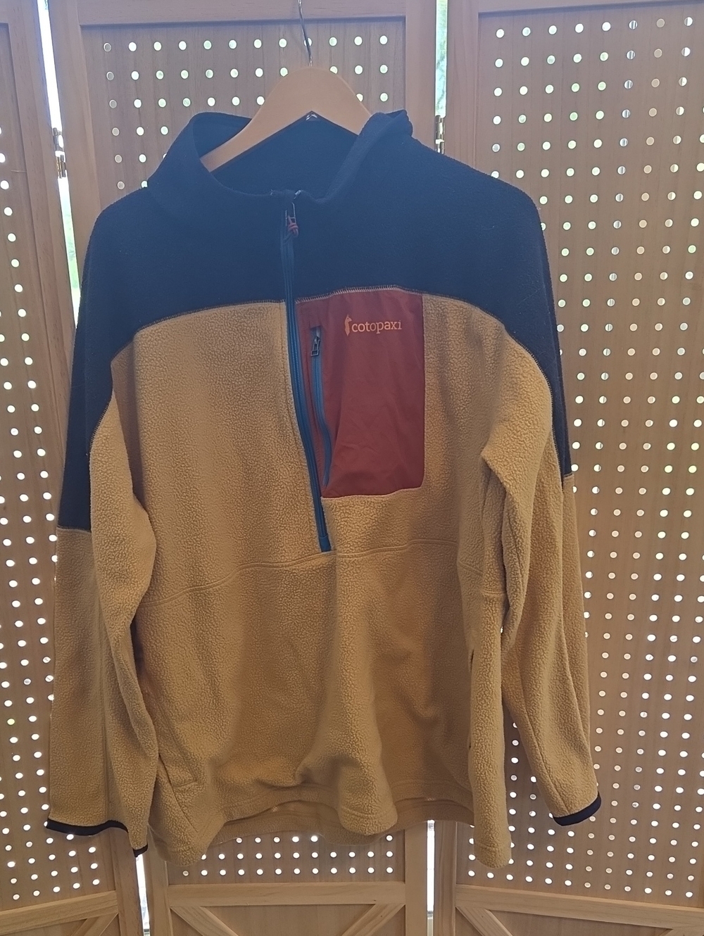 Cotopaxi Two-Tone Hooded Fleece Pullover in Mustard